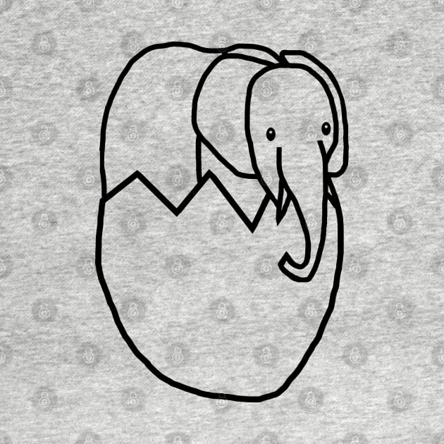 Baby Elephant Hatching from Easter Egg Outline by ellenhenryart